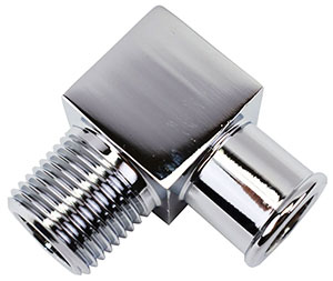 90 Deg. Chrome Plated Aluminum 1/2" NPT x 5/8" Hose Fitting