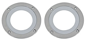 Polished Stainless Steel Transom Rings & Seals - 7" OD X 5-1/2" ID