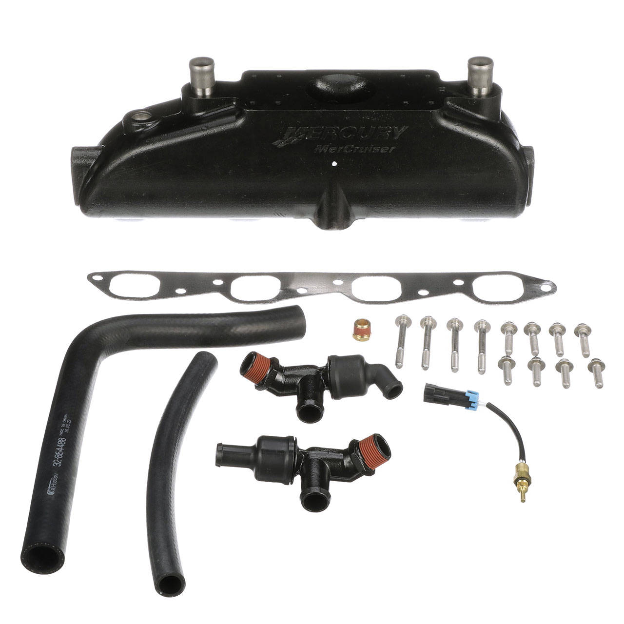 Exhaust Manifold Conversion Kit 866178A02 - For Use on 496 Magnum and 8.1S  MerCruiser Stern Drive and Inboard Engines