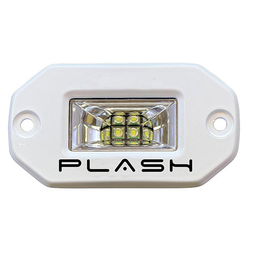 20W Flush Mounted Low Profile LED Light - 120° Scene Flood - Marine White