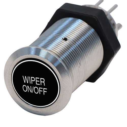 Bluewater 19mm Switch with Wiper On / Off Laser Logo, On / Off Function