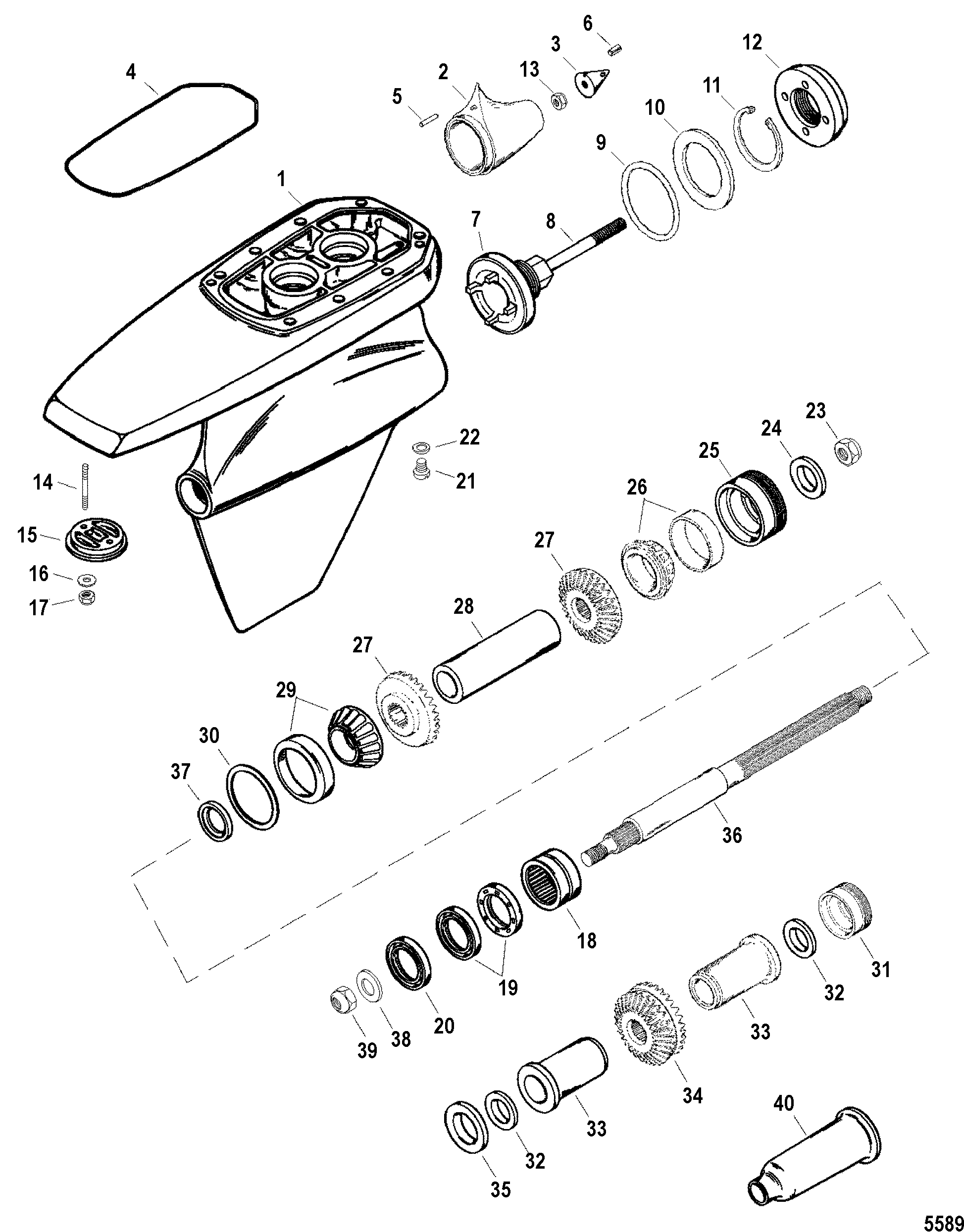 CP Performance - Gear Housing Assembly (SSM Six - Propshaft)